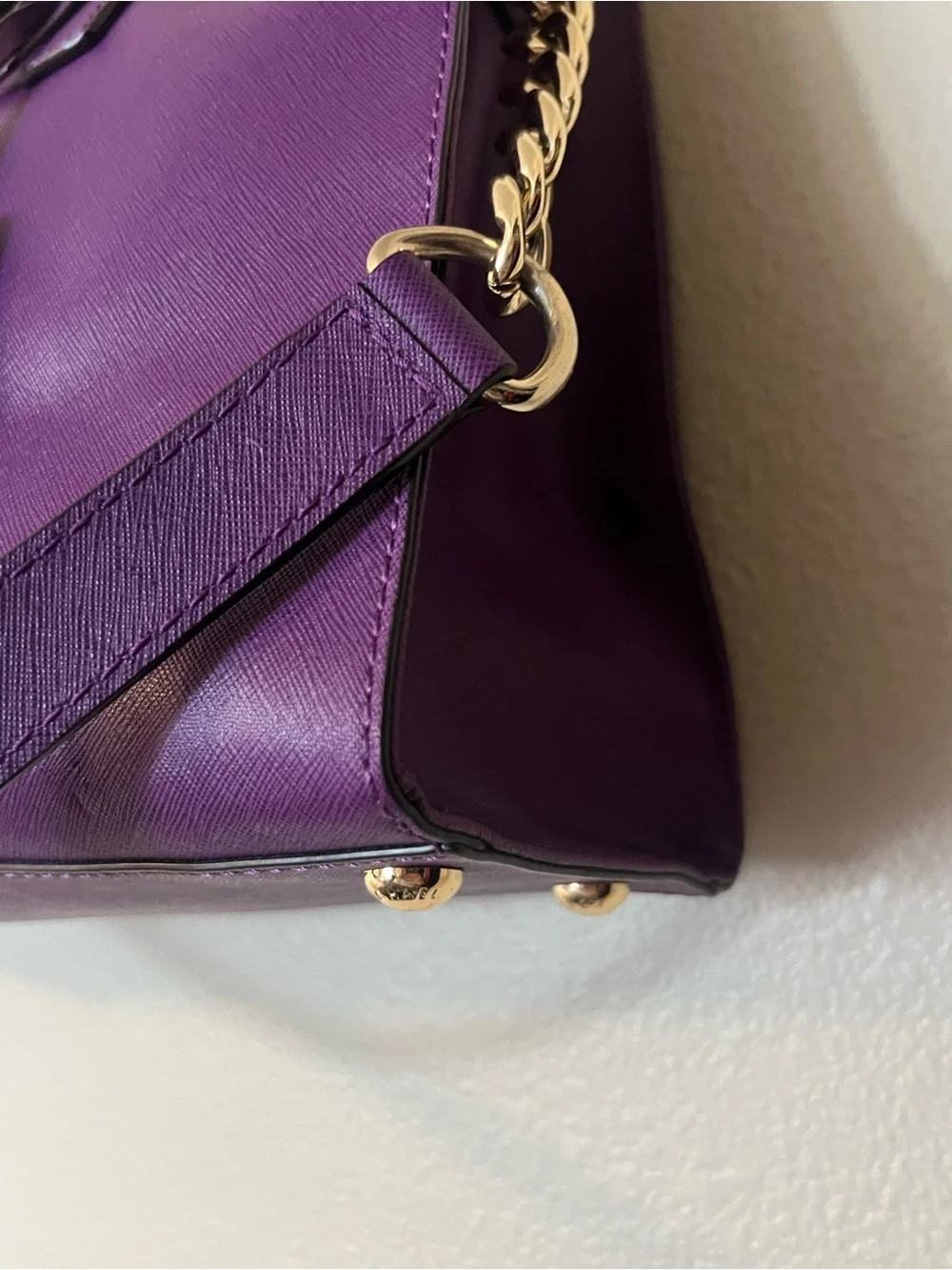 Michael Kors large Hamilton Saffiano Tote in purple EUC with dust bag